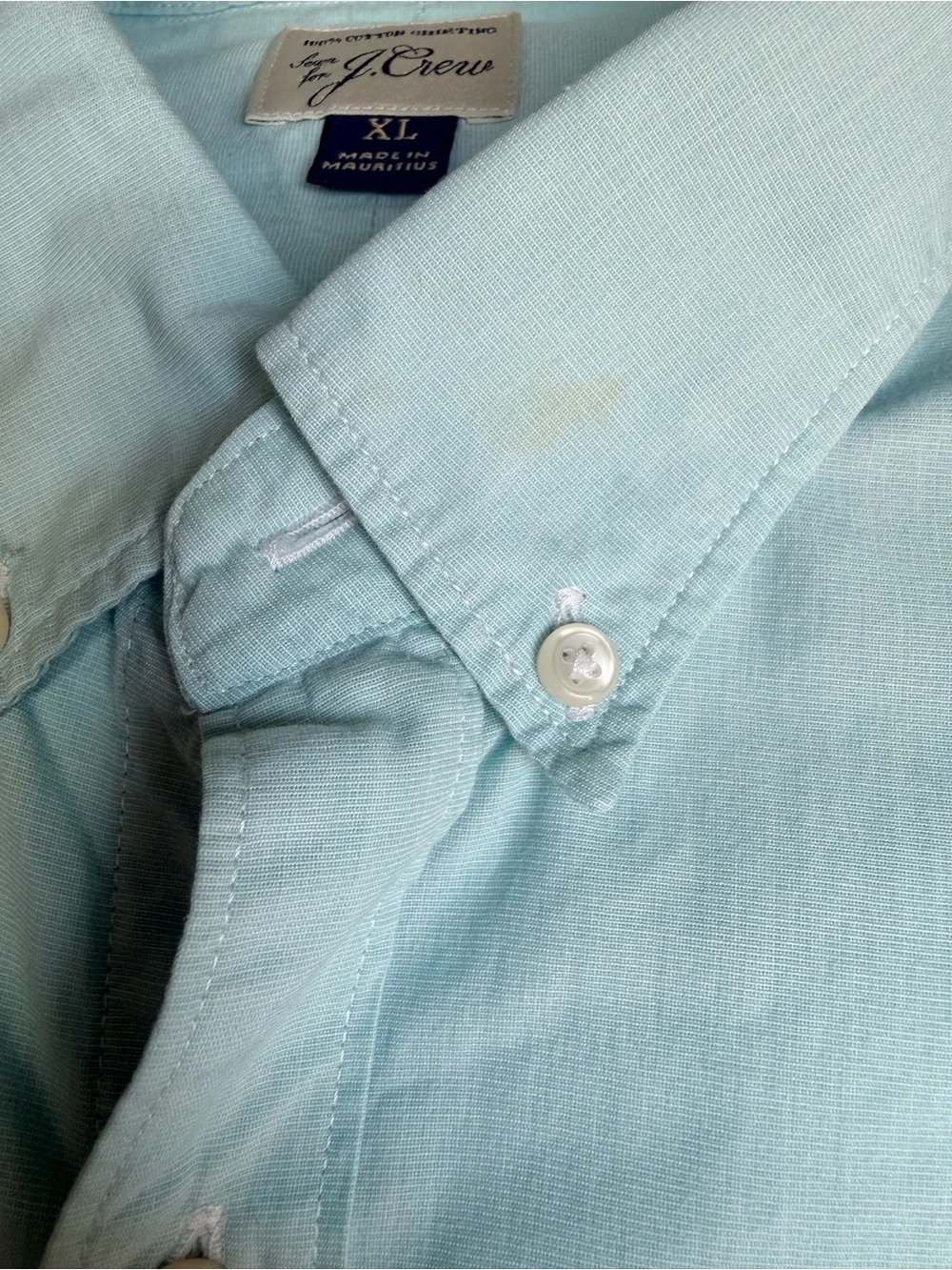 J.Crew Men’s XL Long Sleeve Shirt 100% Cotton Light Blue Casual